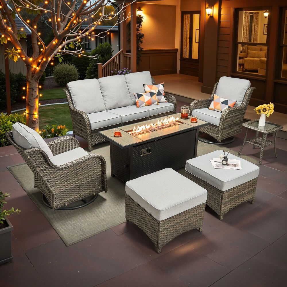 HOMLUX 7-Piece Patio Set in Grey, , large