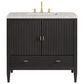 James Martin Vanities Myrrin 36" Vanity in Carbon Oak with 3 cm Eternal Jasmine Pearl Quartz Top, , large