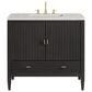 James Martin Vanities Myrrin 36" Vanity in Carbon Oak with 3 cm Eternal Jasmine Pearl Quartz Top, , large