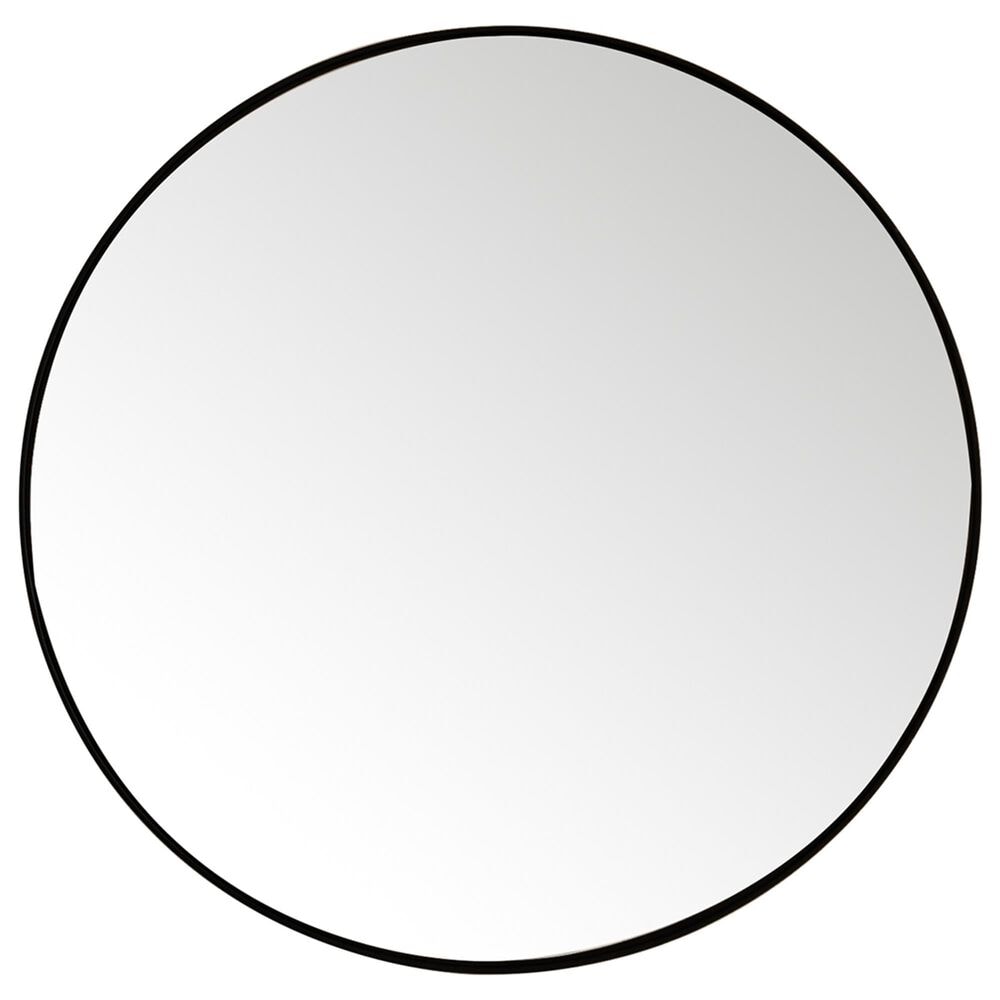 James Martin Vanities Rohe 30" Round Mirror in Matte Black, , large