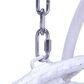 Leisuremod 57" Patio 2-Seat Hanging Egg Swing Chair with Taupe Cushion in White, , large