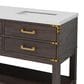 Lexora Home Norwalk 60" Double Bathroom Vanity in Brown Oak with White Cultured Marble Top  and Rectangle Sink, , large