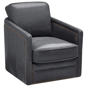 Italiano Furniture Georgetowne Alto Leather Swivel Chair in Grey, , large