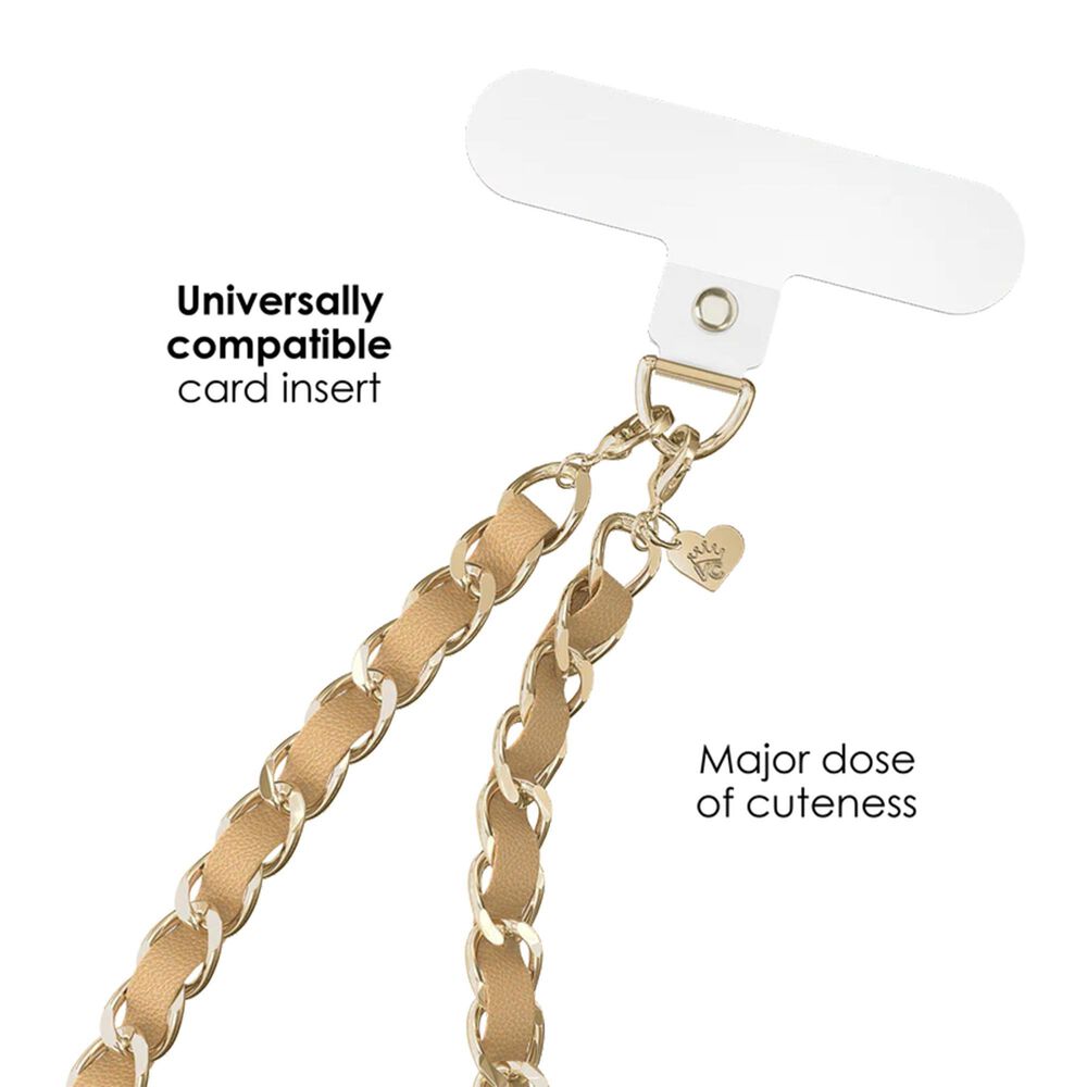 Velvet Caviar Nude Leather Chain Phone Charm, , large