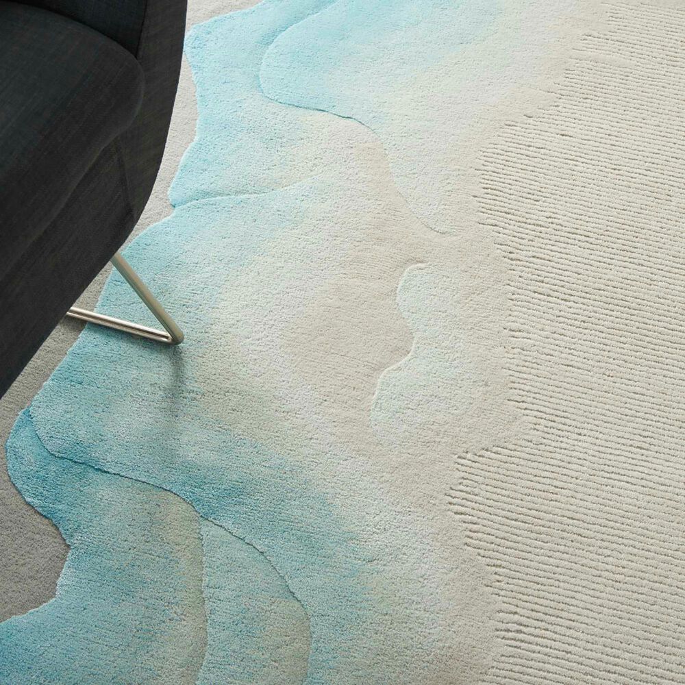 Nourison Prismatic 5&#39;6&quot; x 7&#39;5&quot; Sea Mist Blue Area Rug, , large