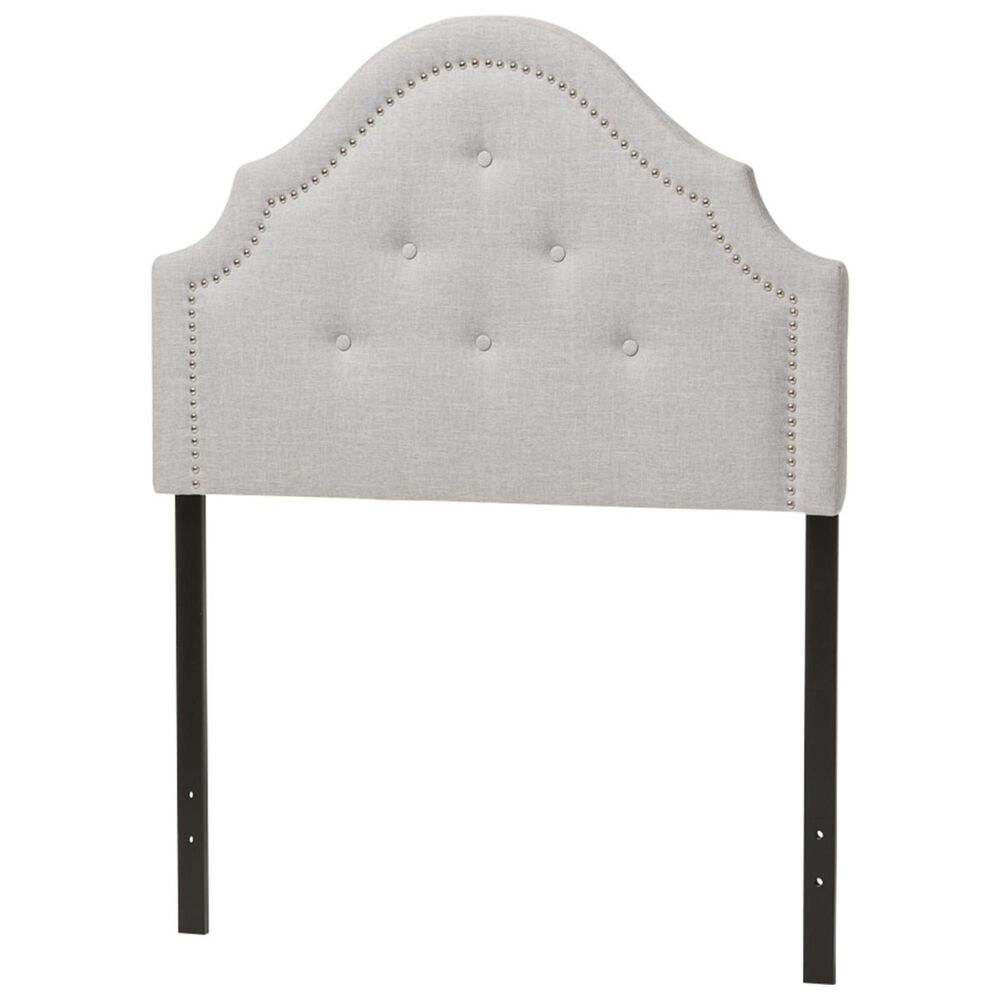 Baxton Studio Cora Twin Upholstered Headboard in Greyish Beige, , large