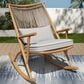 Hearth and Haven Outdoor Rocking Chair with Woven Backrest and Cushions in Light Gray, , large