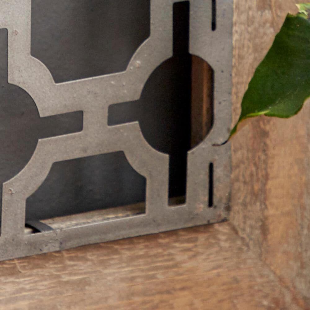 Maple and Jade 19&quot; x 19&quot; Square Home Wall Decor with Trellis Cutouts in Brown and Silver &#40;Set of 4&#41;, , large