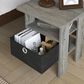 HOMLUX 2-Piece 1-Shelf End Table with Bin Drawer in French Oak, , large