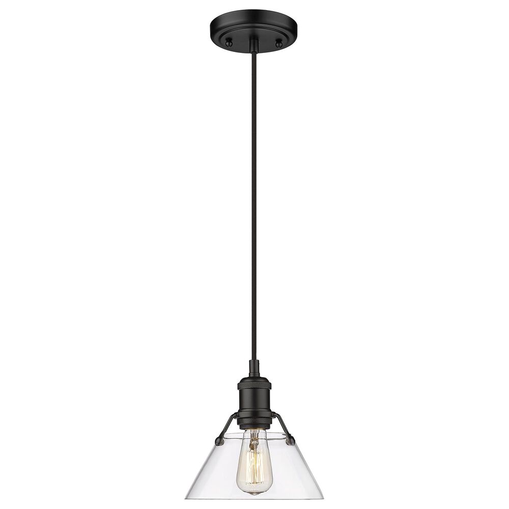Golden Lighting Orwell 7" Small Pendant with Clear Shade Glass in Matte Black, , large