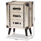 Baxton Studio Dilan 3-Drawer End Table in Antique Silver and Black, , large