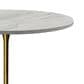 Leisuremod Verve 48" Round Bar Height Dining Table with Resin Top in Brushed Gold and White - Table Only, , large
