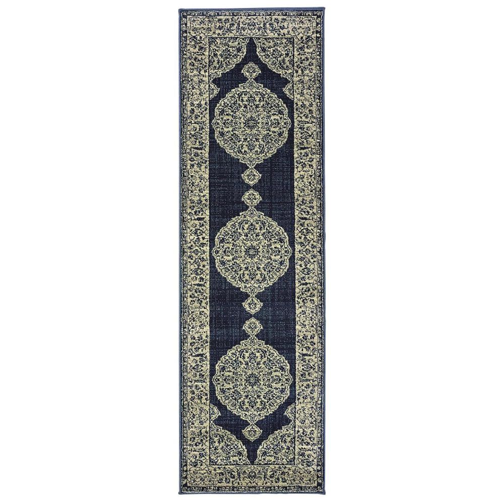 Oriental Weavers Linden 7937A 2'3" x 7'6" Navy Runner, , large