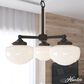 Hunter Saddle Creek 3-Light Chandelier with White Shade in Noble Bronze, , large