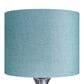 LumiSource Lenuxe 24" Metal Table Lamp with Turquoise Linen Shade in Brushed Nickel (Set of 2), , large