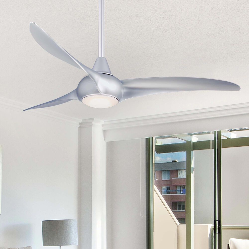 Minka-Aire Light Wave 52" Ceiling Fan with LED Light in Silver, , large