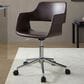 LumiSource Margarite Swivel Task Chair with Espresso Faux Leather Cushion in Chrome, , large