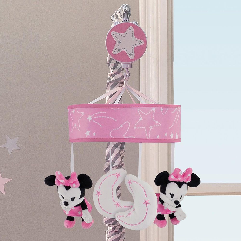 Lambs and Ivy Minnie Mouse Musical Mobile in Pink and Gray, , large