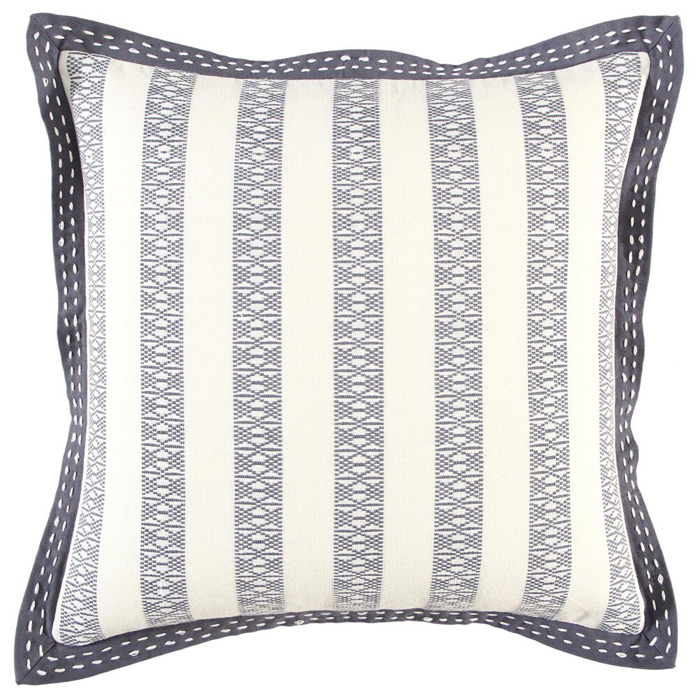 Rizzy Home Striped 18" Pillow in Grey/Ivory, , large