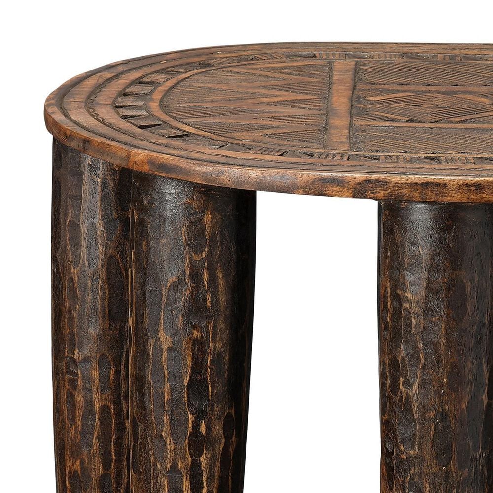 Splendor Living Ingram Mango Wood Side Table in Dark Antique, , large