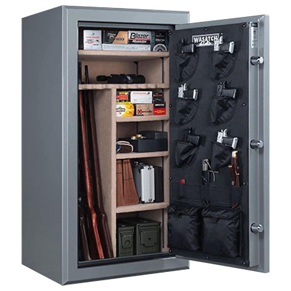 Wasatch 40-Gun Fireproof and Waterproof Safe with Electronic Lock in Gray, , large