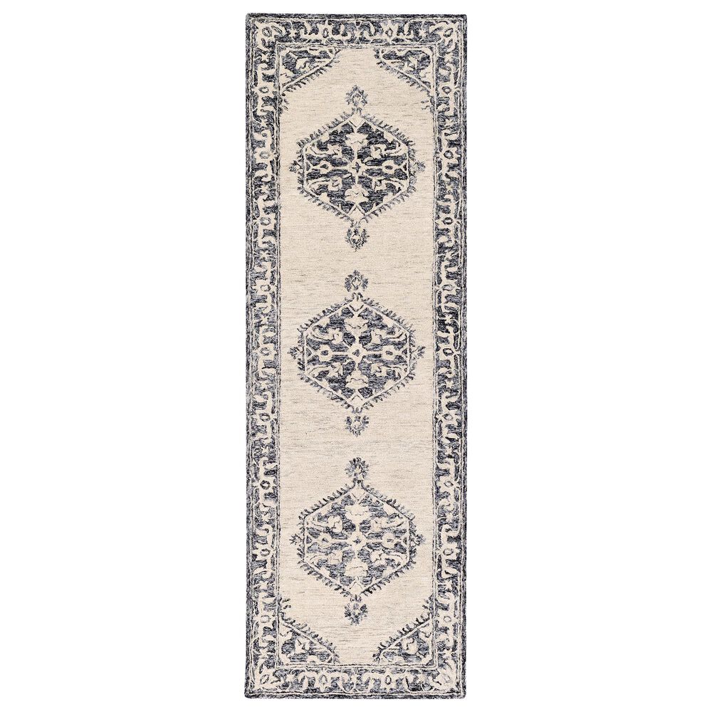 Surya Granada GND-2305 2'6" x 8' Black, Gray and Beige Scatter Rug, , large