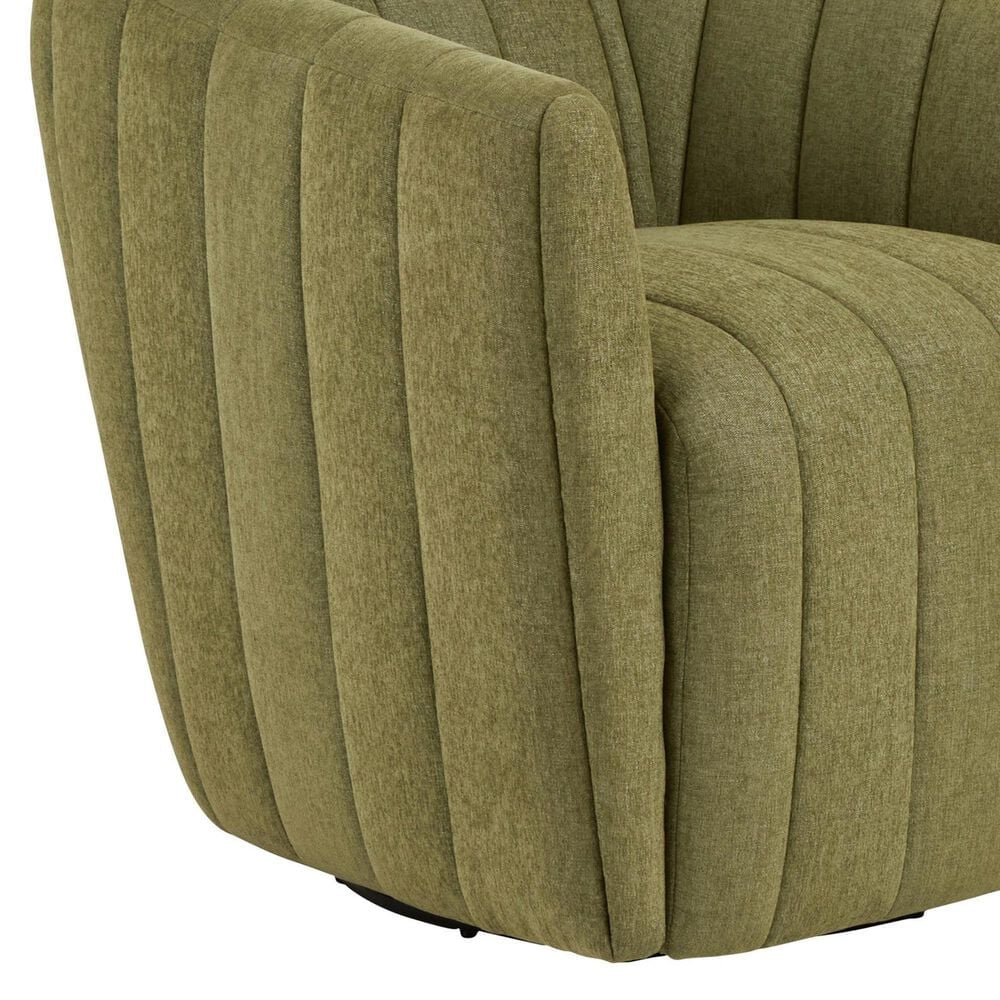LumiSource Finley Swivel Accent Chair in Green, , large