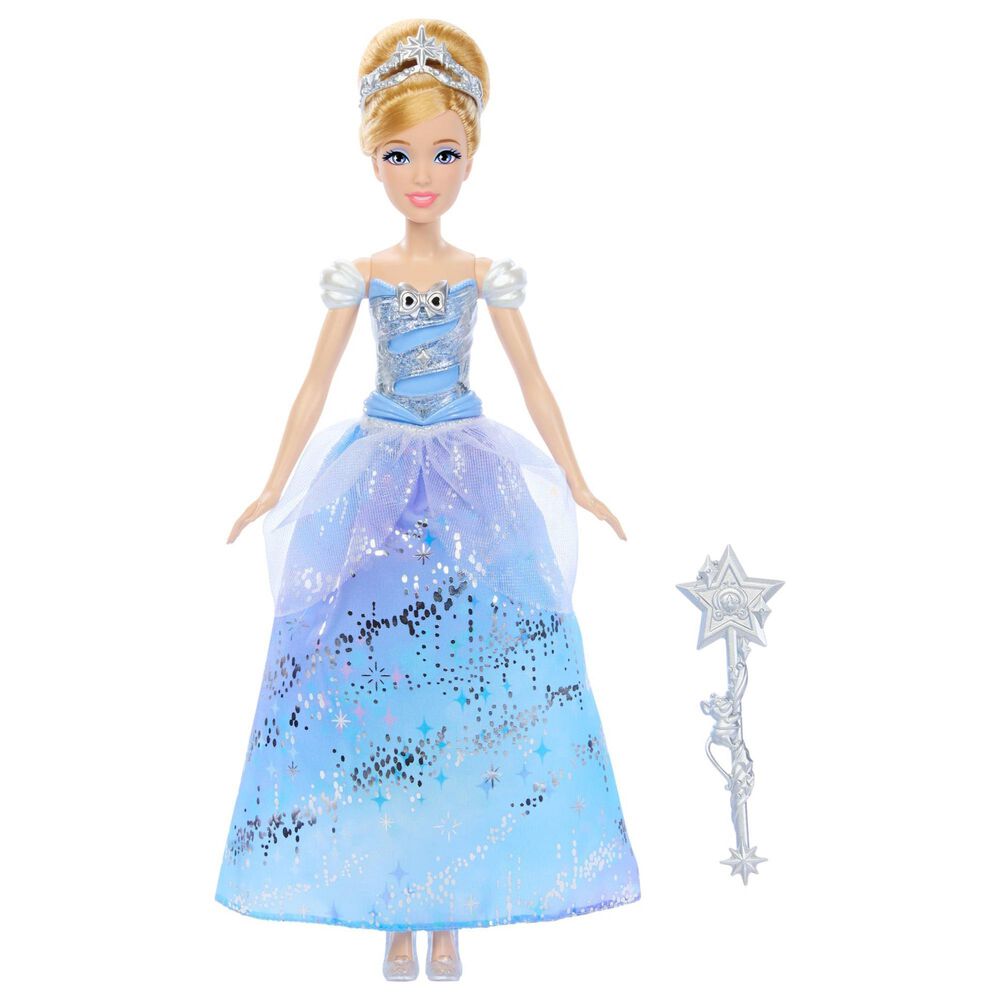 Disney Princess Cinderella Fashion Doll with Enchanted Ball Gown and Lights in Blue, , large