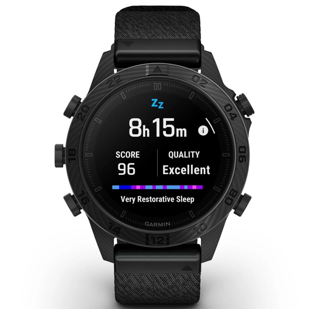 Garmin MARQ 2 Commander AMOLED Smartwatch Fused Carbon Fiber Case with Nylon Band in Black, , large