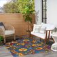 Nourison Aloha ALH17 3"6" x 5"6" Navy and Multicolor Indoor/Outdoor Area Rug, , large