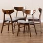 Baxton Studio Danica Side Chair with Light Grey Cushion in Walnut Brown (Set of 4), , large