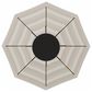 Garden Party Market 9" Octagon Push Button Tilt Umbrella with Bronze Base in Direction Linen Stripe, , large