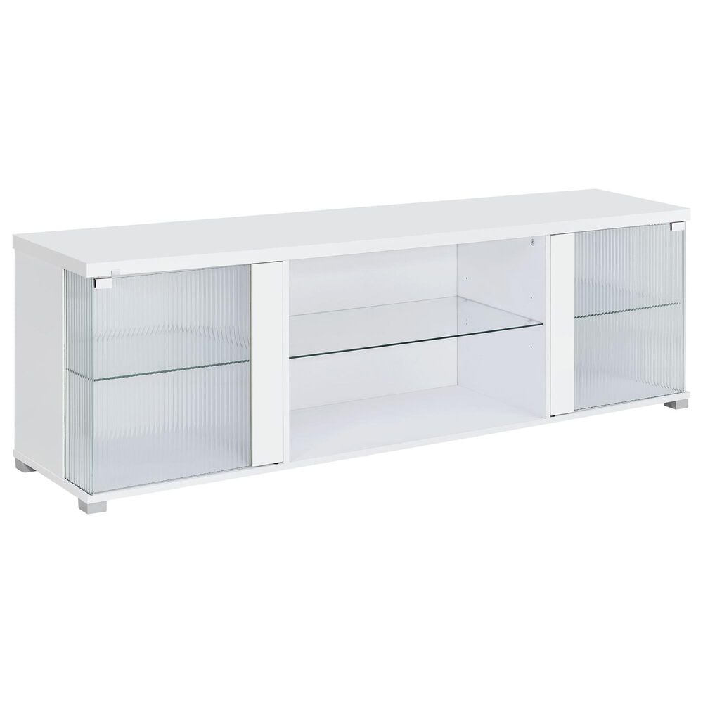 Mayberry Hill Chandra 70" TV Stand in Glossy White, , large