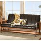 Baxton Studio Nikko Stationary Sofa in Dark Brown, , large