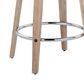 LumiSource Gardenia Swivel Fixed-Height Counter Stool with Cream Fabric Upholstery in Chrome and Whitewashed (Set of 2), , large