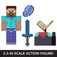Mattel Minecraft Diamond Level Steve Action Figure with Enchanted Sword, , large