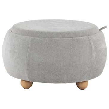Lumisource Tray Storage Pouf with Leg in Light Grey, , large