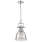 Golden Lighting Duncan 1-Light Small Pendant with Chain and Pewter Shade in Chrome, , large