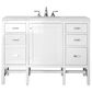 James Martin Vanities Addison 48" Single Bathroom Vanity in Glossy White with 3 cm Arctic Fall Solid Surface Top and Rectangular Sink, , large