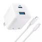 Anker 2-Port 33W Wall Charger with 6" Lightning to USB-C Cable in White, , large