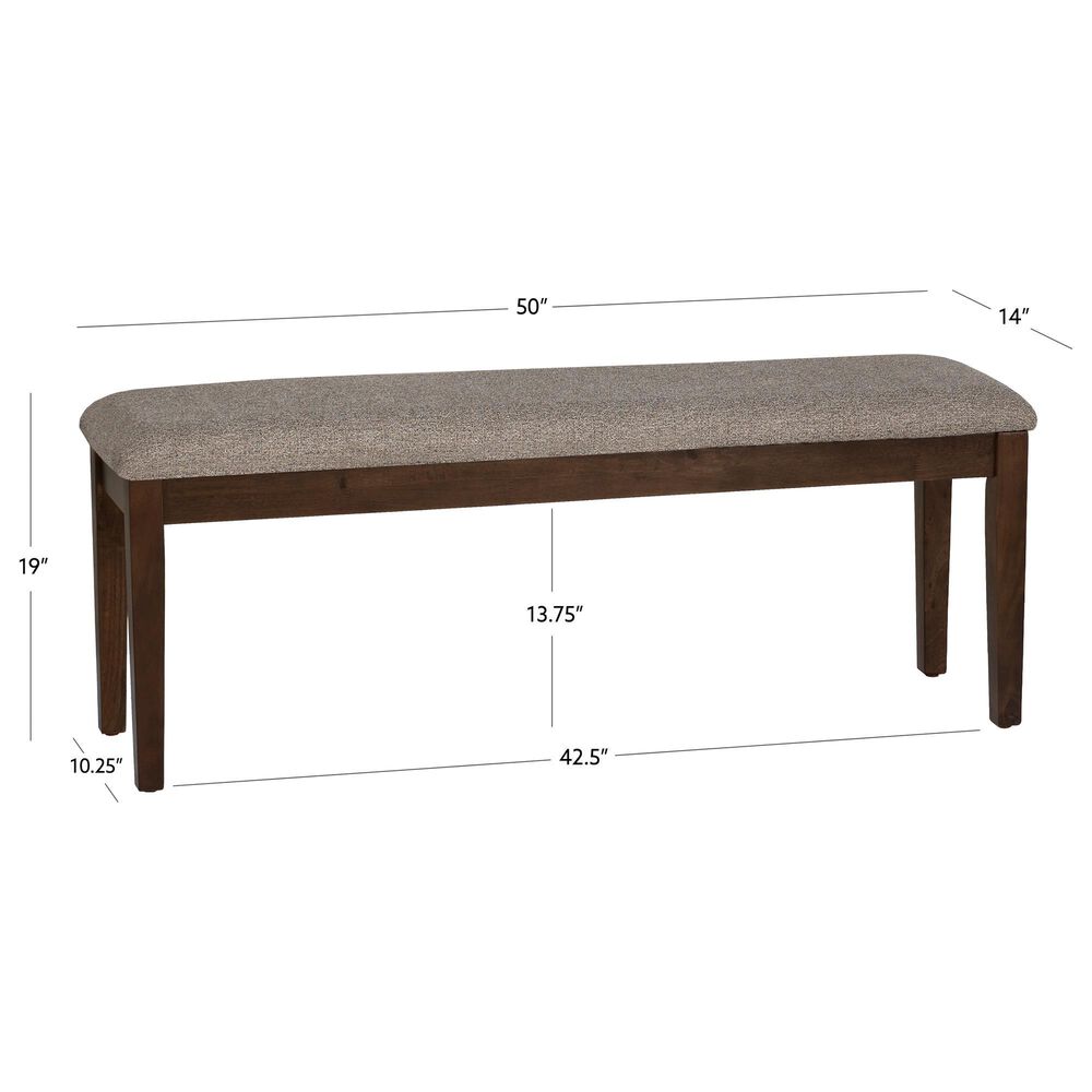 Linon Home Decor Drury Bench in Warm Brown, , large