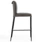 Classic Home Mayer Counter Stool with Pewter Gray Leather in Black, , large