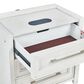 Sasha Lee 3-Drawer Tech Nightstand with LED Lighting in Brushed White, , large