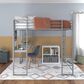 DHP Abode Full Metal Loft Bed with Desk in Silver, , large