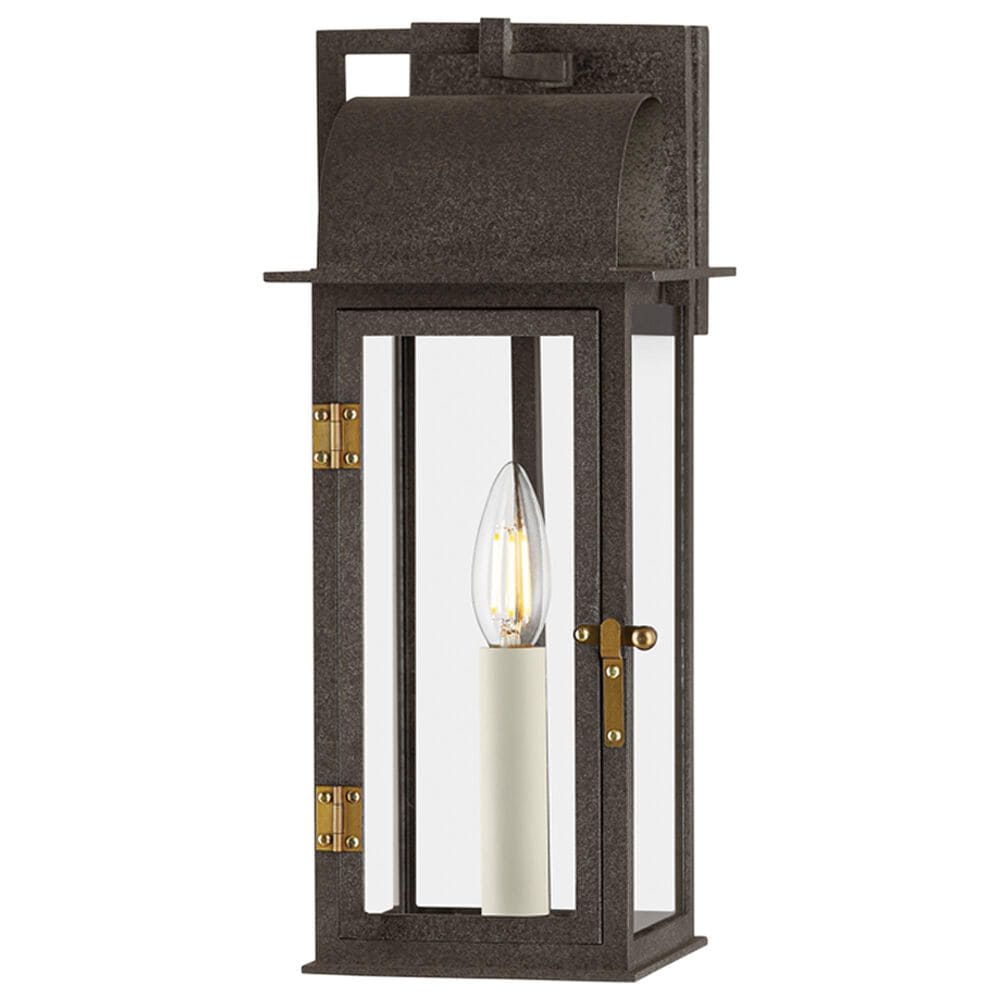 Troy Lighting Bohen 6" 1-Light Exterior Wall Sconce in French Iron and Patina Brass, , large