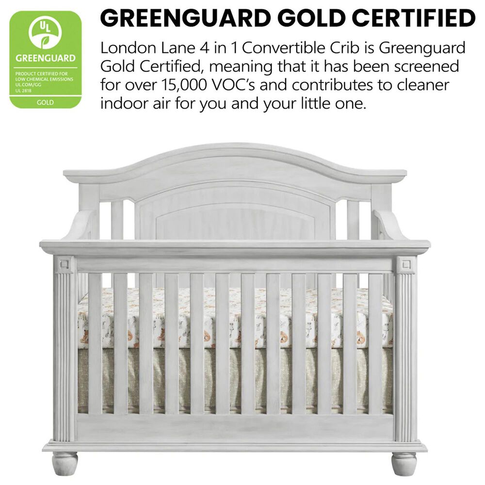 Oxford Baby London Lane 4-In-1 Convertible Crib in Vintage White, , large