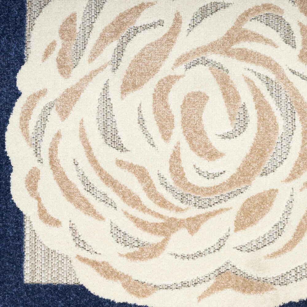 Nourison Aloha ALH32 2&#39;3&quot; x 8&#39; Blue and Grey Indoor/Outdoor Runner, , large