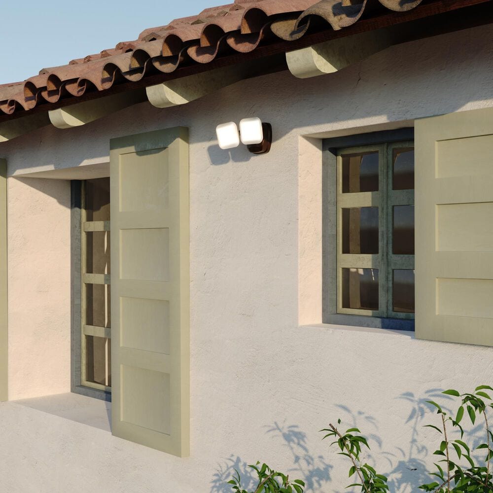 Vaxcel Theta 2-Light LED Outdoor Dusk-to-Dawn Flood Light in Bronze, , large
