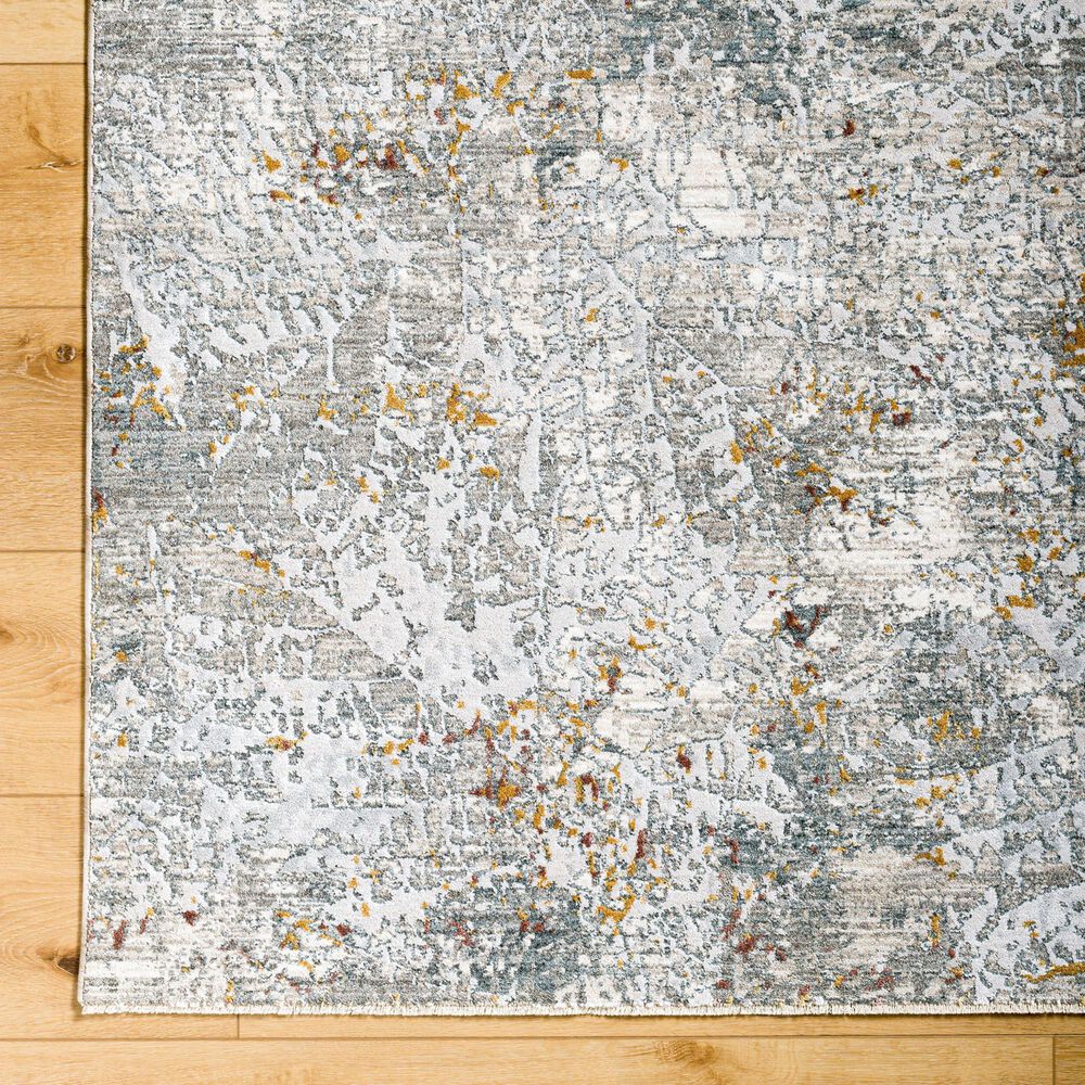 Surya Dresden Gray, White, Medium Gray, Light Slate, Mustard and Rust 2'7" x 10' Runner, , large