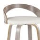 LumiSource Grotto 26" Swivel Counter Stool with White Faux Leather Upholstery in Light Grey and Black (Set of 2), , large